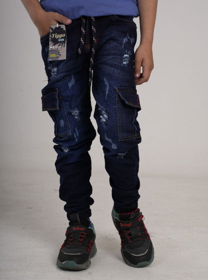 Pantalón en Jean camuflado para niño tipo Yogger