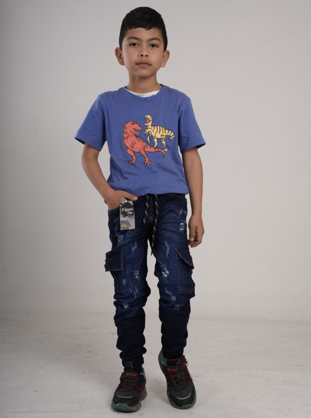 Pantalón en Jean camuflado para niño tipo Yogger