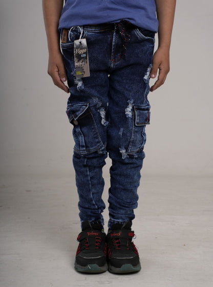 Pantalón en Jean camuflado para niño tipo Yogger