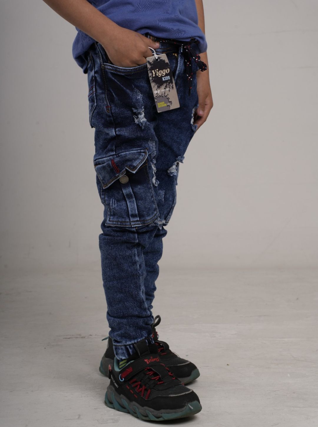 Pantalón en Jean camuflado para niño tipo Yogger