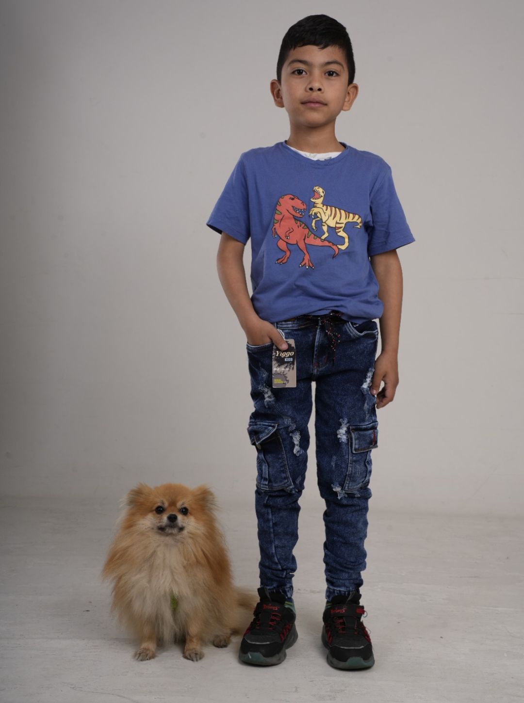 Pantalón en Jean camuflado para niño tipo Yogger