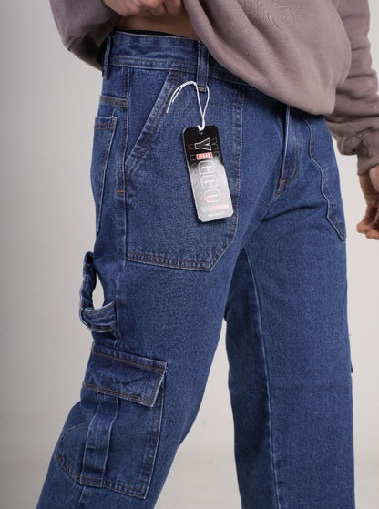 Pantalón en Jean Baggy cargo camuflado rígido PREMIUM