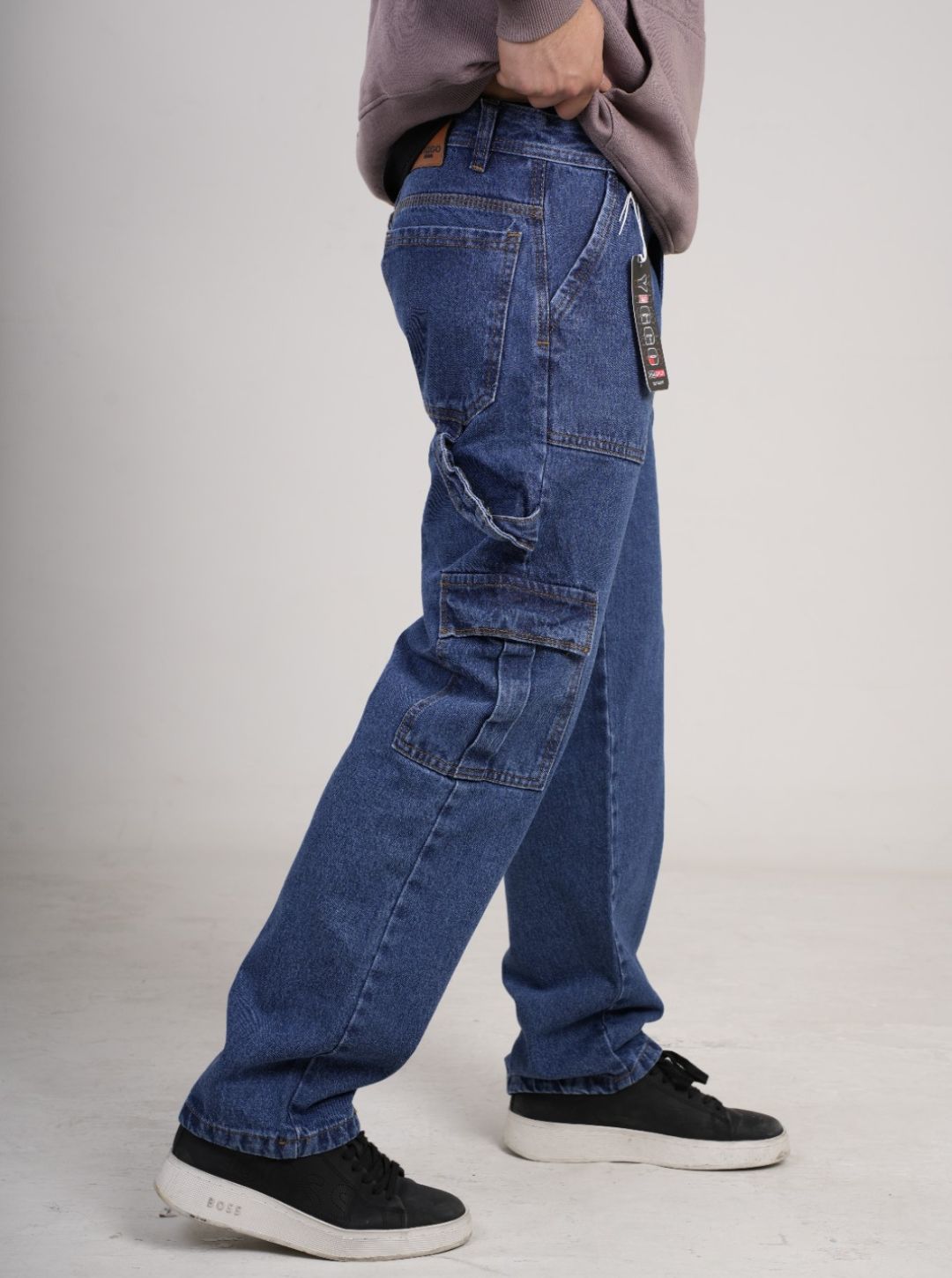 Pantalón en Jean Baggy cargo camuflado rígido PREMIUM