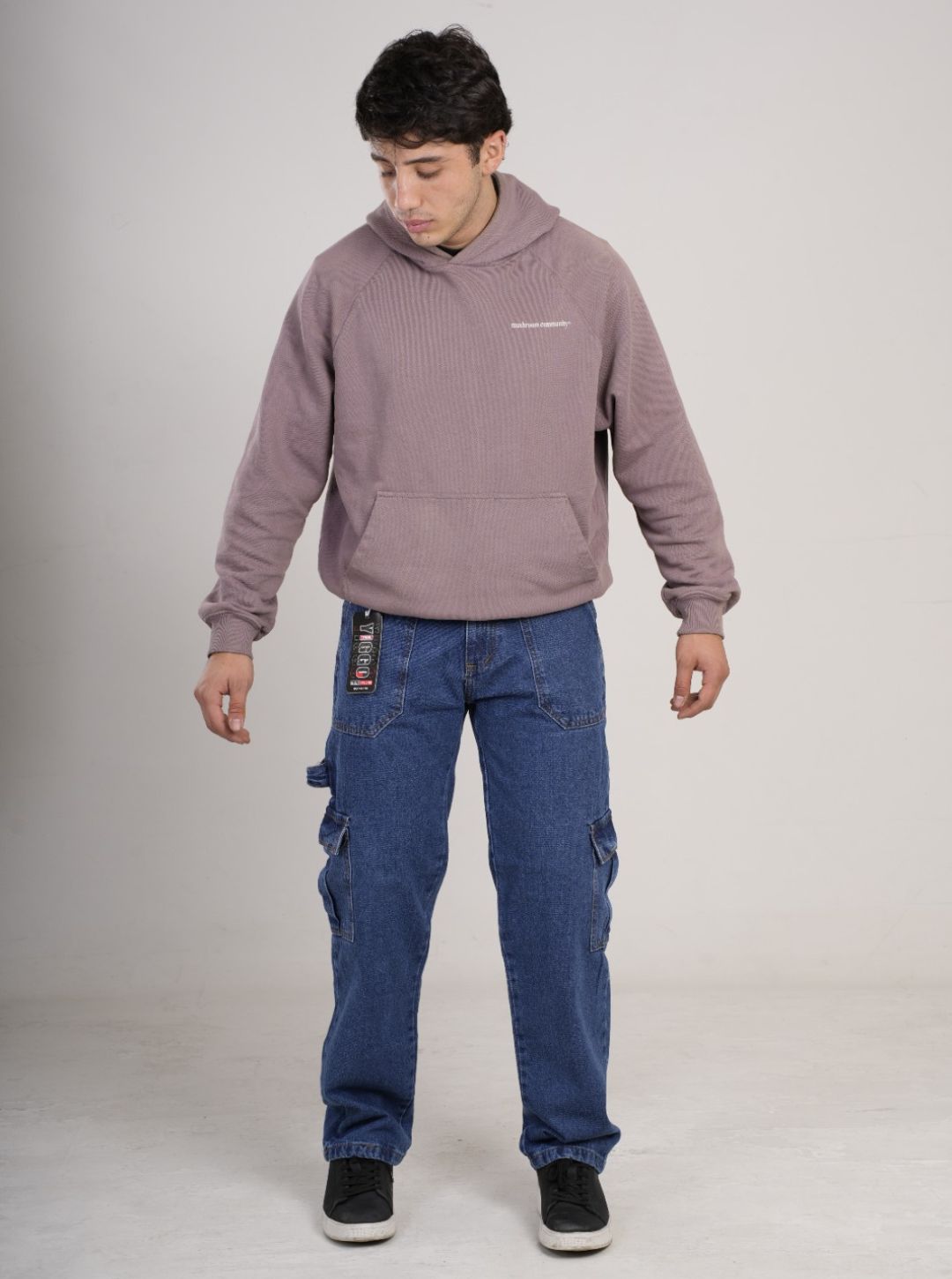 Pantalón en Jean Baggy cargo camuflado rígido PREMIUM