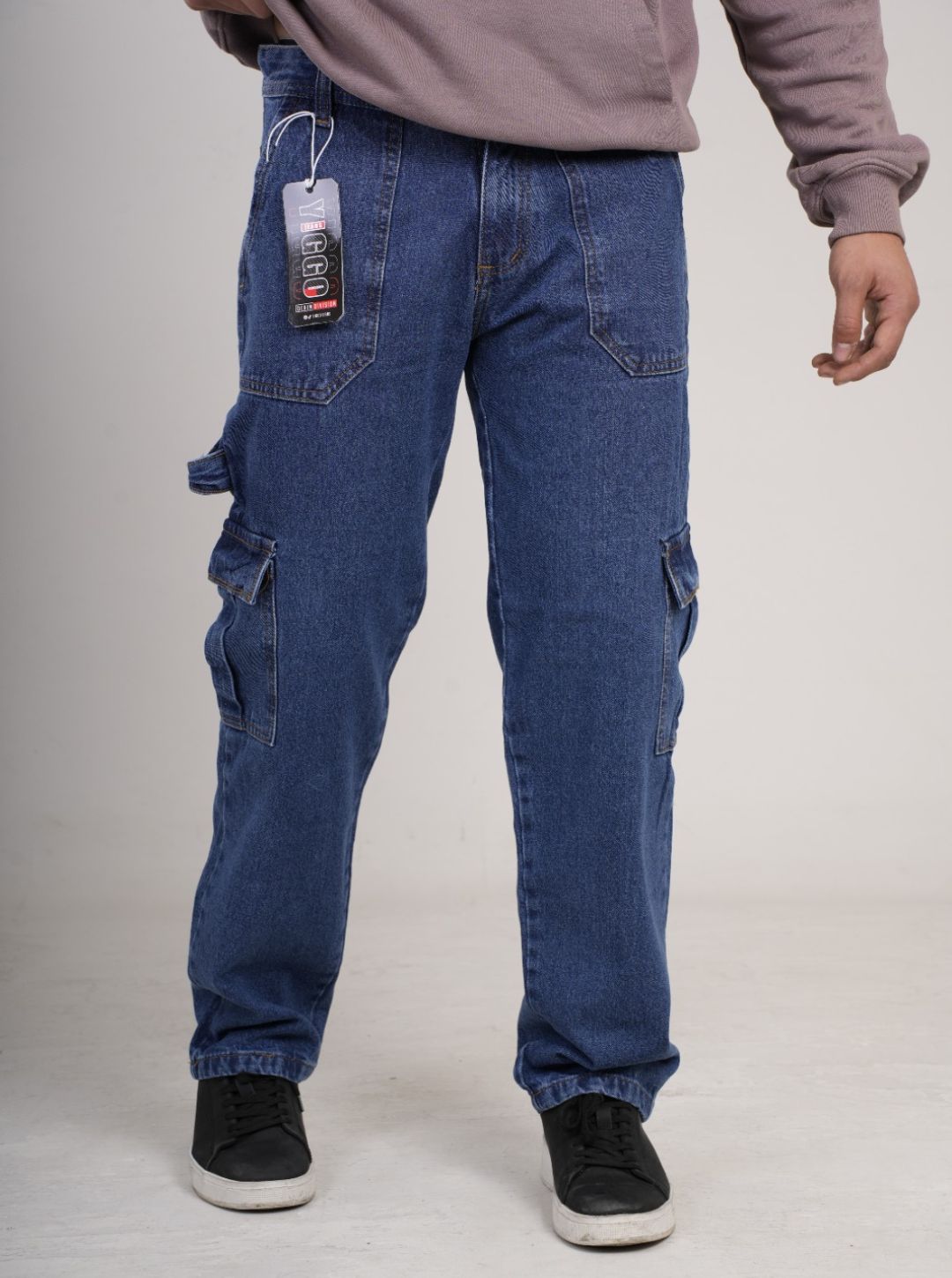 Pantalón en Jean Baggy cargo camuflado rígido PREMIUM