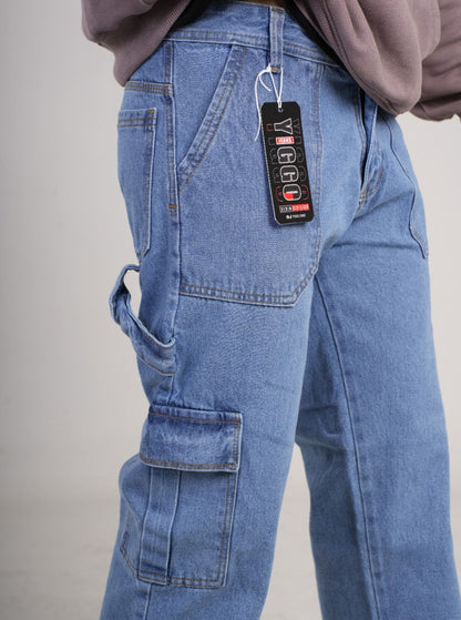 Pantalón en Jean Baggy cargo camuflado rígido PREMIUM