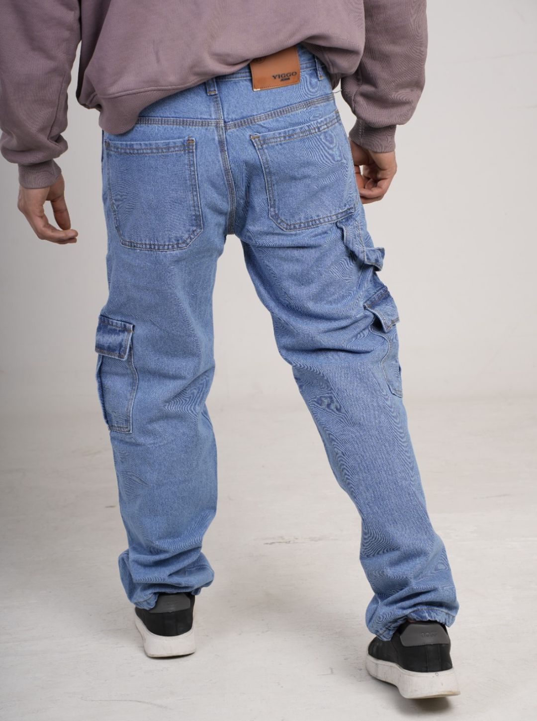 Pantalón en Jean Baggy cargo camuflado rígido PREMIUM