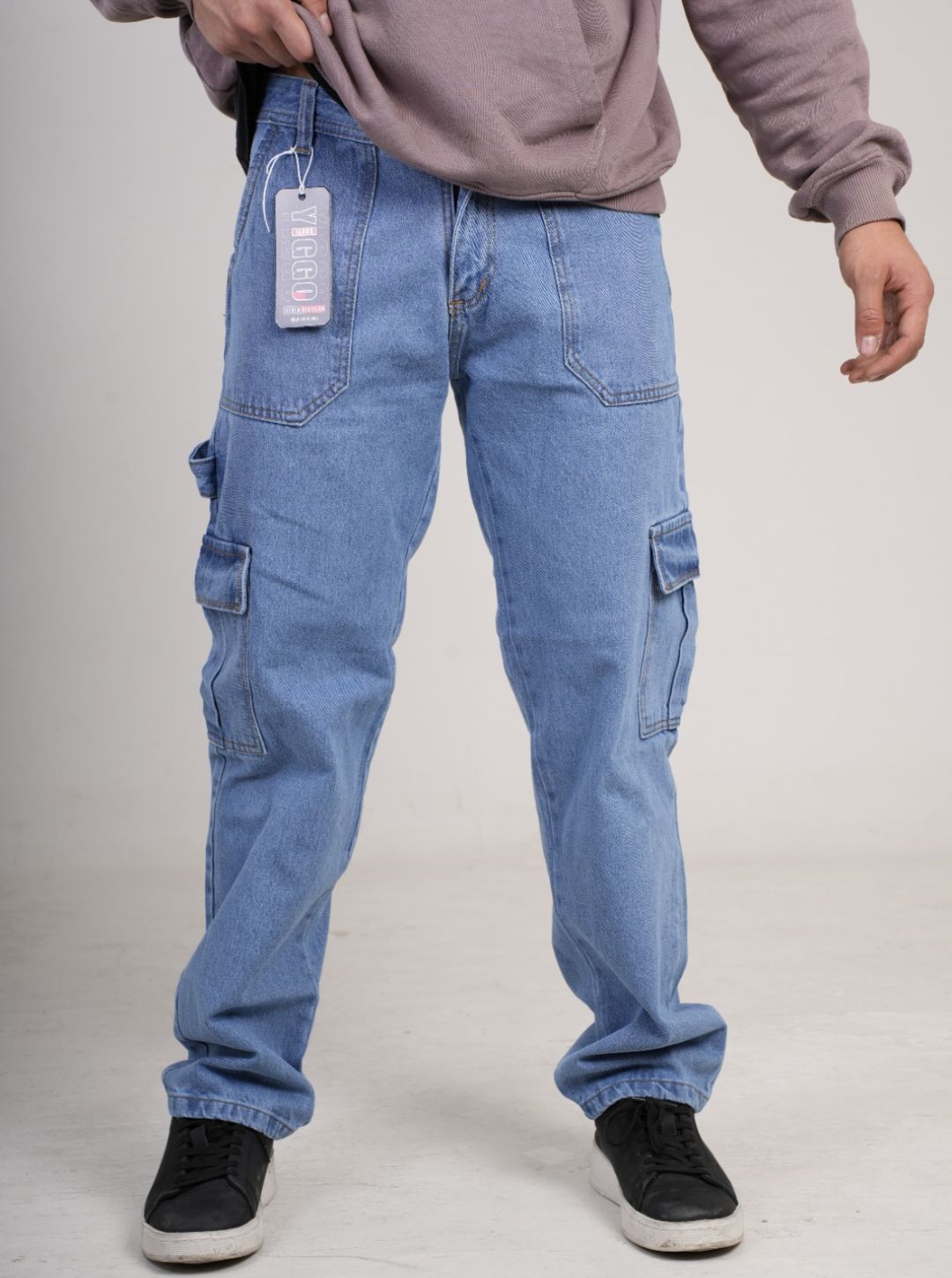 Pantalón en Jean Baggy cargo camuflado rígido PREMIUM