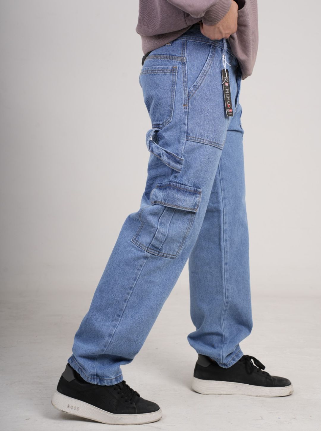Pantalón en Jean Baggy cargo camuflado rígido PREMIUM
