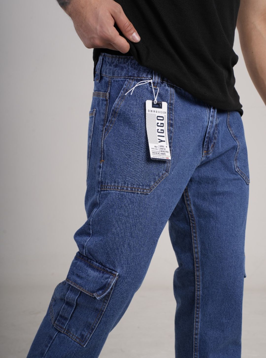 Pantalón en Jean Baggy cargo camuflado rígido PREMIUM