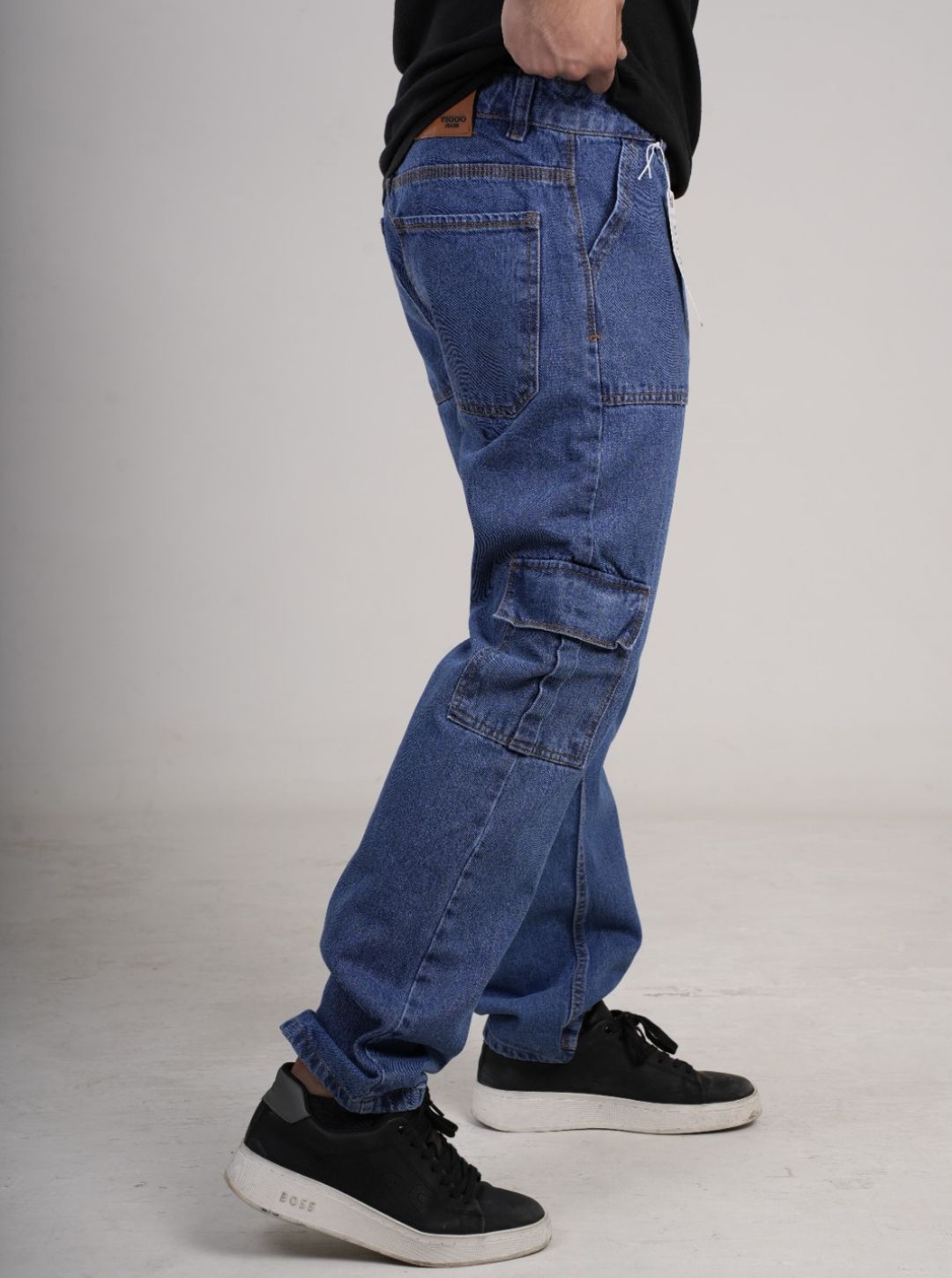 Pantalón en Jean Baggy cargo camuflado rígido PREMIUM