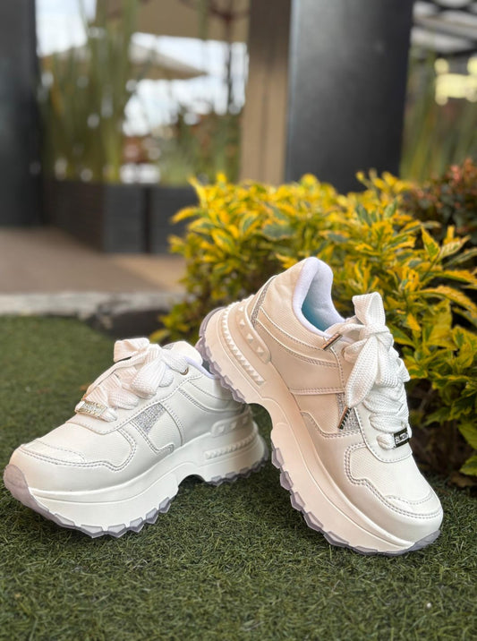 TENIS FASHION PLATEADOS