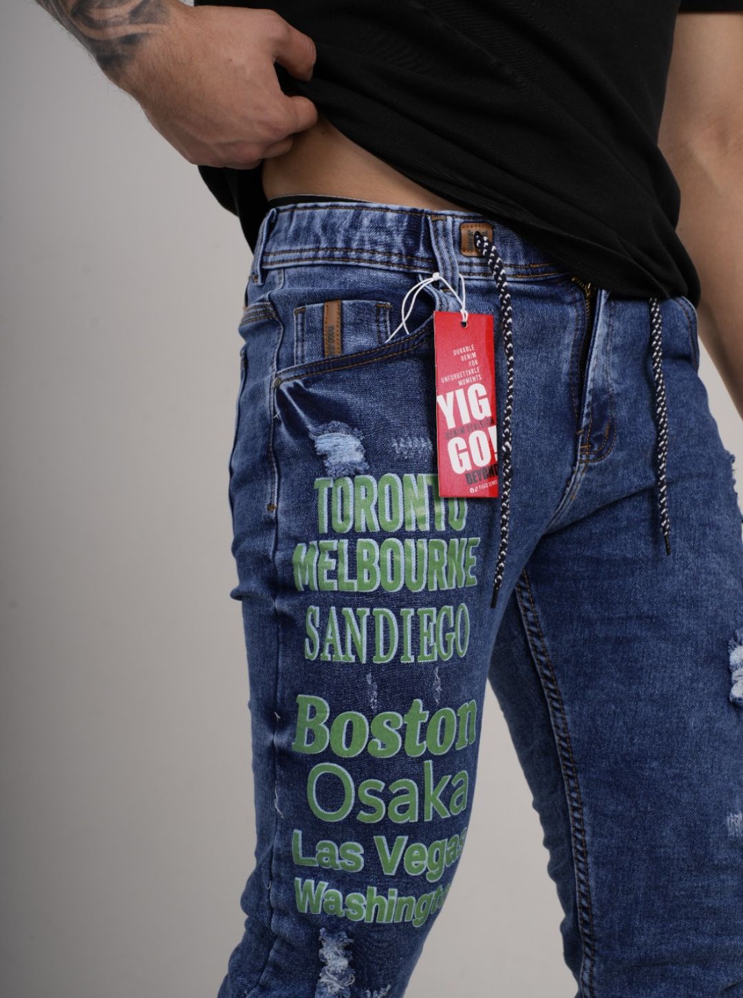 Jean estampado tipo Yogger