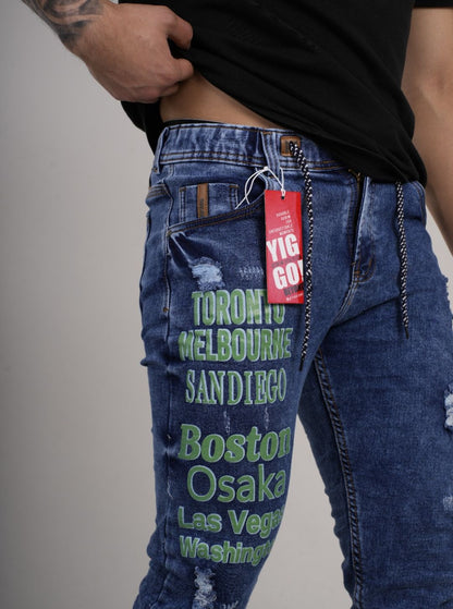 Jean estampado tipo Yogger