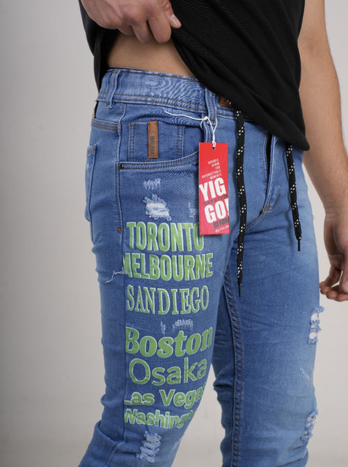 Jean estampado tipo Yogger